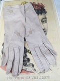 Vintage French Women's Kid Leather Gloves Mid Arm Length Freddy Paris High Fashion