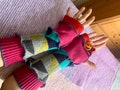 Wool Recycled Hand Warmers, Wrist Warmers, Upcycled Arm Warmers, Mittens, One Size Upcycled Fingerless Gloves,