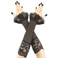 Elegant lace gloves, gothic lady romantic vampire glamour gloves, womens black victorian tule lace gloves, burlesque handmade gift all sizes
