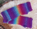 Fingerless Long Gloves, Arm Warmers, Bright Rainbow Alpaca Gloves, Hand-knitted Mittens, Women's/Men's, Mermaid-style Mittens