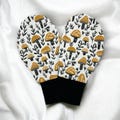 Special Needs  Kids Mushroom Print Mittens /Organic Cotton Eczema Mittens /Dry Skin Gloves /Night Cream Application Protection Mitts