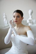 Ivory Bridal Gloves, White Mesh Wedding Gloves, Elegant Satin Bridal Gloves, Fingerless Wedding Accessories