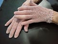 Crochet Lace Women’s Gloves, Lavender, Size Large, Vintage Midcentury - Rare
