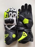 Neon Alpinestars Leather Gloves - Motorcycle Racing Gloves - Protective Motorcycle Gear
