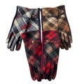 Gloves, Tartan Print Suede Effect Gloves, Red Gloves, Navy Gloves, Brown Gloves, Navy Tartan buckle Gloves, Gloves Gift, Tartan Gloves