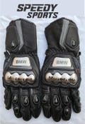 BMW MOTOGP Motorbike Racing Leather Gloves - Made In Genuine Cowhide Leather - With Free Shipping
