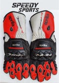 Aprilia Tuonov4 MOTOGP Motorbike Racing Leather Gloves - Made In Genuine Cowhide Leather - With Free Shipping