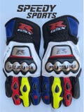 Suzuki GSXR MOTOGP Motorbike Racing Leather Gloves - Made In Genuine Cowhide Leather - With Free Shipping
