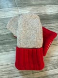 Kids Size Medium Mittens - Felted Wool Mittens - Fleece Lined Sweater Mittens