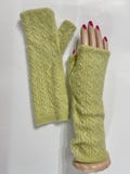 110 size S green Cashmere armwarmer  Fingerless gloves cable knit upcycled Cashmere Fingerless Mittens Wrist Warmers thick cashmere