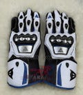 Dainese Black White Blue Motorcycle Racing Gloves Leather Gauntlet Style Track Biker Gloves