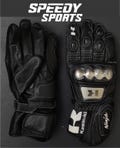 Kawasaki All Black MOTOGP Motorbike Racing Leather Gloves - Made In Genuine Cowhide Leather - With Free Shipping