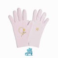 Custom Fit Floral Initial Figure Skating Gloves – Warm Thick Fleece, 4-Way Stretch, Padded Palm Protection, Personalized Monogram Design
