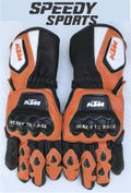 KTM MOTOGP Motorbike Racing Leather Gloves - Made In Genuine Cowhide Leather - With Free Shipping