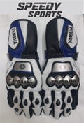 Yamaha MOTOGP Motorbike Racing Leather Gloves - Made In Genuine Cowhide Leather - With Free Shipping