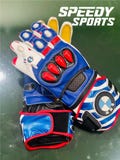 BMW MOTOGP Motorbike Racing Leather Gloves - Made In Genuine Cowhide Leather - With Free Shipping