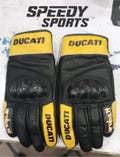 Ducati MOTOGP Motorbike Racing Leather Gloves - Made In Genuine Cowhide Leather - With Free Shipping