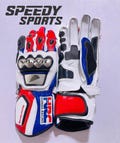 Honda HRC MOTOGP Motorbike Racing Leather Gloves - Made In Genuine Cowhide Leather - With Free Shipping
