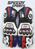 BMW M1000RR MOTOGP Motorbike Racing Leather Gloves - Made In Genuine Cowhide Leather - With Free Shipping