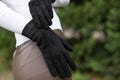 Women's UNLINED Gloves - BLACK - suede leather