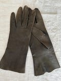 Vintage 1940s-1950s brown leather driving gloves