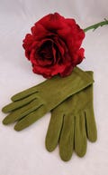 Vintage Hansen Ladies Driving Gloves Sage Green Handoe Deluxe Size 6 1/2