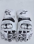 Alpinestars GP Biker Gloves – Premium Motorcycle Protective Gloves, White & Black Leather Glove, Track and Street Use, Gift For Him/Her