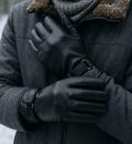 Men’s Warm Winter Gloves – Faux Leather, Waterproof, Soft Plush Lined for Outdoor & Bike Use