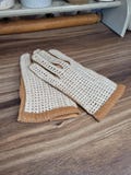 Ladies Vintage Driving Leather Gloves, Brown Tan, Film Prop, Vintage Fashion