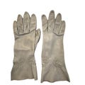 Vintage Women's Gray Gloves with embroidery 6.5 Opera Soft Leather