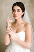 Full Fingerless Bridal Gloves Tulle Sleeves Bridal White Tulle Bride Gloves Extra Long Arm cover Sleeves Bridal Wedding Gloves Sleeves