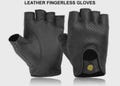 Black leather driving gloves full black
