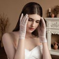 Ivory Minimalist Tulle Bridal Gloves–Elegant Wedding Accessory for Brides, Engagement, Anniversary, Photoshoot, Formal Events, Vintage Style