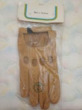 Vintage Driving Gloves Tan Brown Faux Leather Made In Hong Kong Size Large New