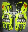 Dainese VR46 MOTOGP Motorbike Racing Leather Gloves - Made In Genuine Cowhide Leather - With Free Shipping
