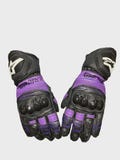 Alpinestars GP Pro Race Track Gloves Cowhide/Kangaroo Leather | Moto Rider Street Biker Gear – Black & Purple Racing Gloves–