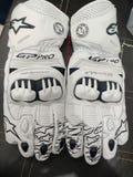 New Alpinestars GP Pro Racing Gloves –  Motorcycle Protective Gear – White KangarooCowhide Leather motorbike Glove – Track, Street Use
