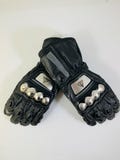 Dainese Style Racing Gloves – Black Leather Motorcycle Gauntlet Gloves with Metal Armor | Track & Street Protective Biker Gear