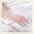 Black Lace Bridal Gloves: Sheer Tulle Vintage Wedding Accessories