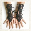 Fingerless Wedding Gloves – Elegant Lace White or Black Bridal Gloves for Women Party Accessories