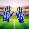 Skeleton Football Receiver Gloves | Sticky Grip Receiver Gloves | Custom Football Gloves | Personalized Sports Gloves for Players