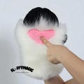 White Cat Paw Gloves Cosplay Accessories with Black Tips and Pink Paw Pads, Furry Costume Animal Paws for Halloween and Dress Up