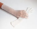 White 60s Net Gloves // Nylon // One Size