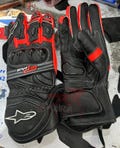 Sleek Black Alpinestars Leather Gloves - Motorcycle Racing Gloves - Protective Motorcycle Gear