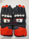 Red and Black Dainese Motorbike Racing Gloves Genuine Leather – Durable & Protective Motorcycle Gear