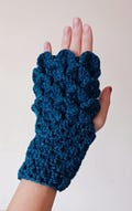 Dragon Scale Fingerless Gloves- Celestial Blue