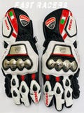 Ducati Motorbike MOTOGP Racing Leather Gloves - Made In Genuine Cowhide Leather - With Free Shipping