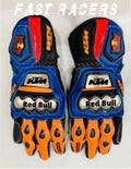 KTM Motorbike MOTOGP Racing Leather Gloves - Made In Genuine Cowhide Leather - With Free Shipping
