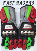 Aprilia RSV4 Motorbike MOTOGP Racing Leather Gloves - Made In Genuine Cowhide Leather - With Free Shipping