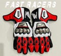 Honda Motorbike MOTOGP Racing Leather Gloves - Made In Genuine Cowhide Leather - With Free Shipping
